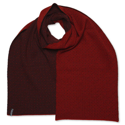 Schal breit Rhomb 1, rot/schwarz