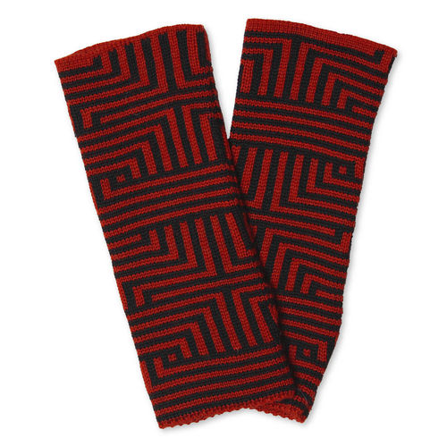 Wristwarmers (pair) Meander, red/black