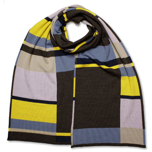 Scarf Art-Line Boxes, anthracite/yellow/blue
