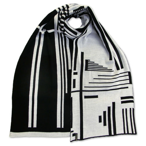 Schal breit Röhl, schwarz/weiß