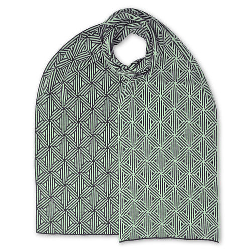 Scarf flat Triangle, anthracite/mint