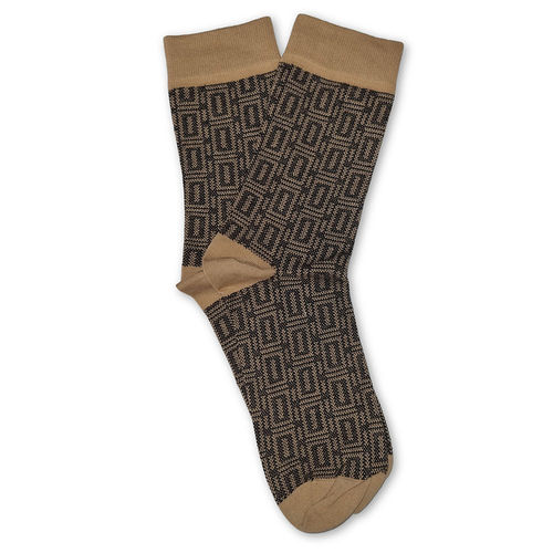 Socks Bricks 2, camel/black