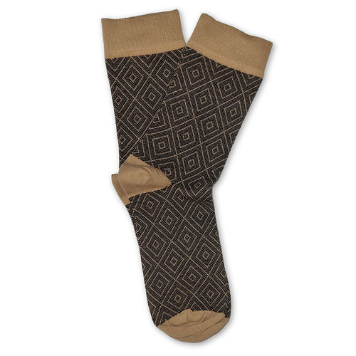 Socks Rhomb, camel/black