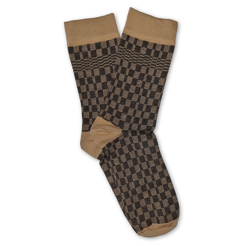 Socken Stripes 1, kamel/schwarz