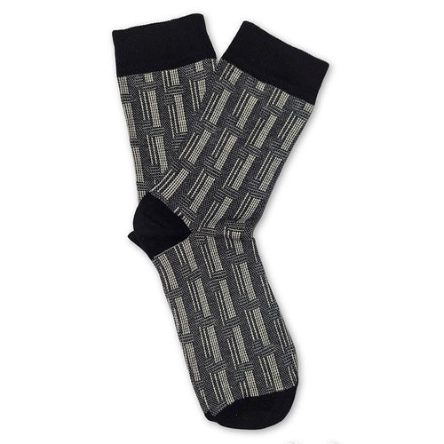 Socken Stripes 4, schwarz/weiß