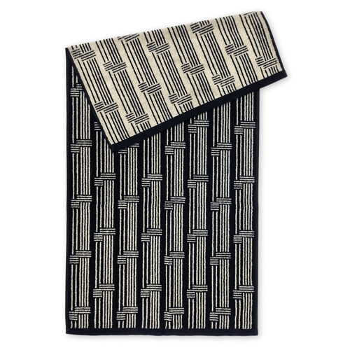 Hand towel Stripes 4, black/ecru